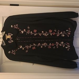 Bechamel Black Embroidered  Cardigan Sweater